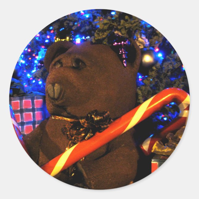 Teddys Christmas I Classic Round Sticker (Front)
