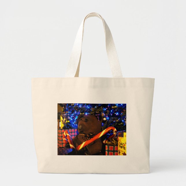 Teddys Christmas I Large Tote Bag (Front)