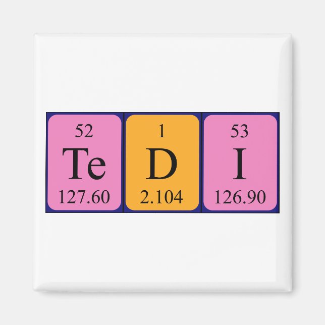 Tedi periodic table name magnet (Front)