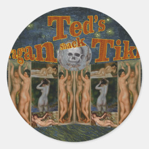 Ted's Pagan Tiki Shack Classic Round Sticker