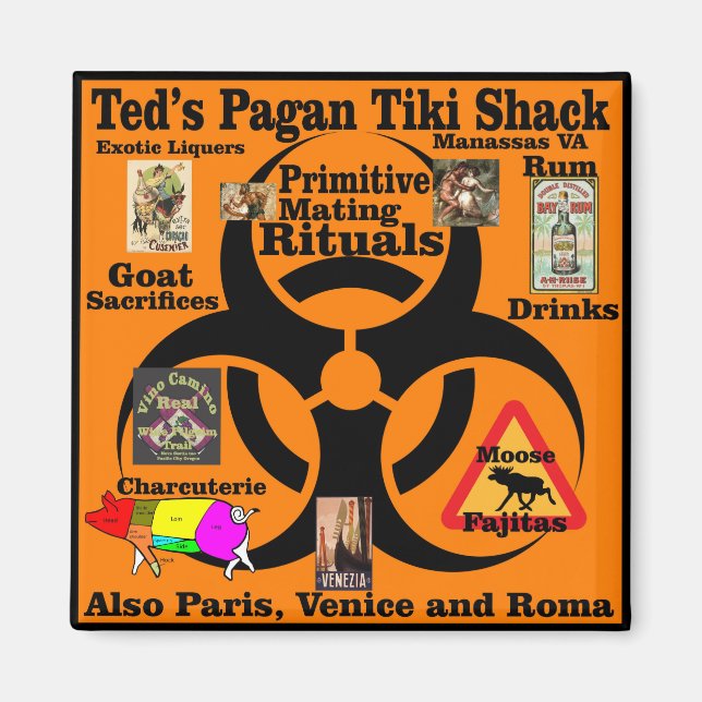 Ted's Pagan Tiki Shack Primitive Mating Rituals Magnet (Front)