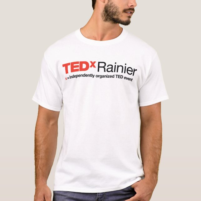 TEDx Rainier Men's White T-shirt (Front)