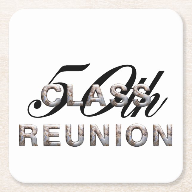 TEE 50th Class Reunion Square Paper Coaster (Front)