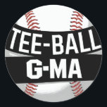 Tee-Ball G-Ma Funny Teeball Grandma Classic Round Sticker<br><div class="desc">A cool tee-ball Grandma design t-ball Matching Family for any grandmother who enjoys watching her grandchildren play tee-ball,  for christmas,  mother´s day or birthday,  or other occasions.</div>