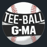 Tee-Ball G-Ma Funny Teeball Grandma Classic Round Sticker<br><div class="desc">A cool tee-ball Grandma design t-ball Matching Family for any grandmother who enjoys watching her grandchildren play tee-ball,  for christmas,  mother´s day or birthday,  or other occasions.</div>
