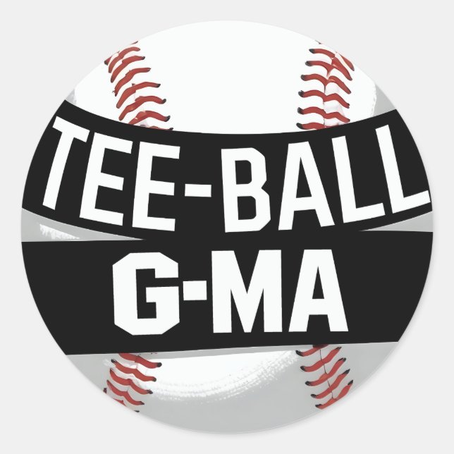 Tee-Ball G-Ma Funny Teeball Grandma Classic Round Sticker (Front)