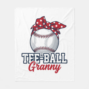 Tee Ball Granny Baseball Bow Vintage Shirt_1 Fleece Blanket