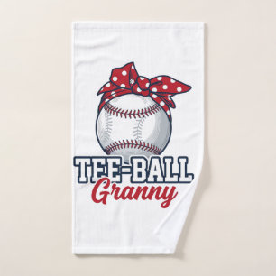 Tee Ball Granny Baseball Bow Vintage Shirt_1 Hand Towel