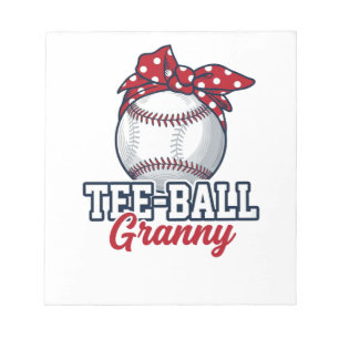 Tee Ball Granny Baseball Bow Vintage Shirt_1 Notepad