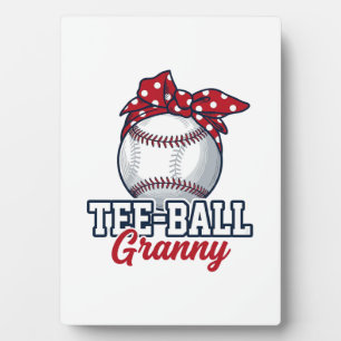 Tee Ball Granny Baseball Bow Vintage Shirt_1 Plaque