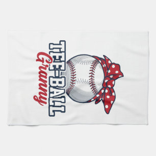 Tee Ball Granny Baseball Bow Vintage Shirt_1 Tea Towel