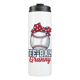 Tee Ball Granny Baseball Bow Vintage Shirt_1 Thermal Tumbler