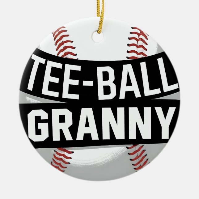Tee-Ball Granny Teeball Grandma Ceramic Tree Decoration (Front)