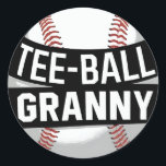 Tee-Ball Granny Teeball Grandma Classic Round Sticker<br><div class="desc">A cool tee-ball Grandma design t-ball Matching Family for any grandmother who enjoys watching her grandchildren play tee-ball,  for christmas,  mother´s day or birthday,  or other occasions.</div>