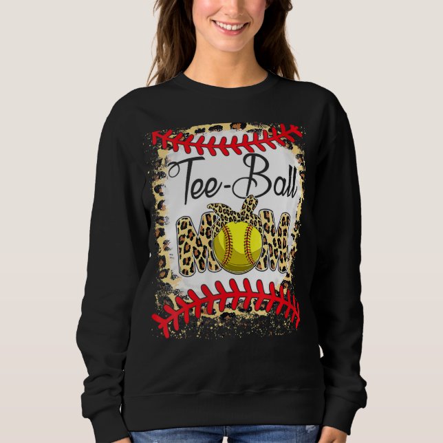 Tee Ball Mum Softball Leopard Bleached Mother's Da (Front)