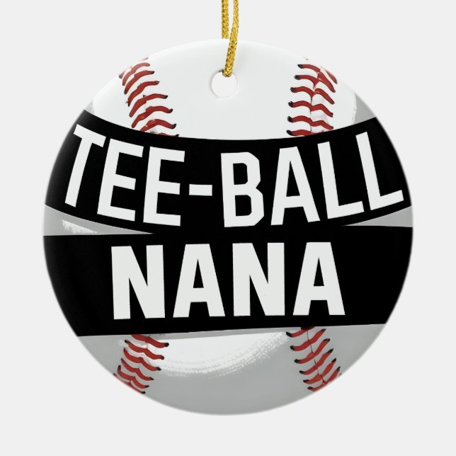 Tee-Ball Nana Funny Teeball Grandma Ceramic Tree Decoration (Front)
