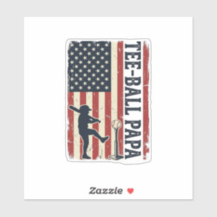 Tee Ball Papa American Flag Vintage Shirt Design_1