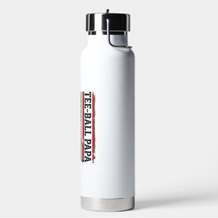 Tee Ball Papa American Flag Vintage Shirt Design_1 Water Bottle