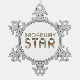 TEE Broadway Star Snowflake Pewter Christmas Ornament