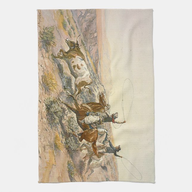 TEE Cattle Drive Tea Towel (Vertical)