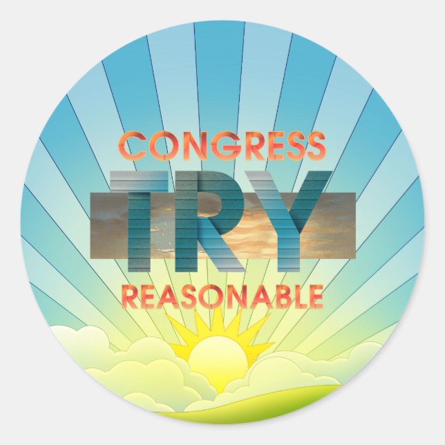 TEE Congress, Try Reasonable Classic Round Sticker (Front)
