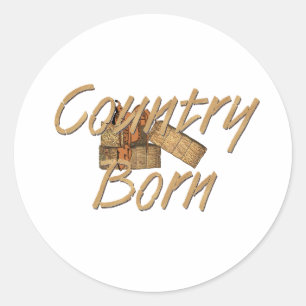 TEE Country Born Classic Round Sticker