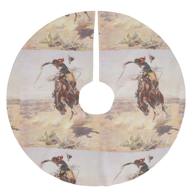 TEE Cowboy Life Brushed Polyester Tree Skirt (Front)