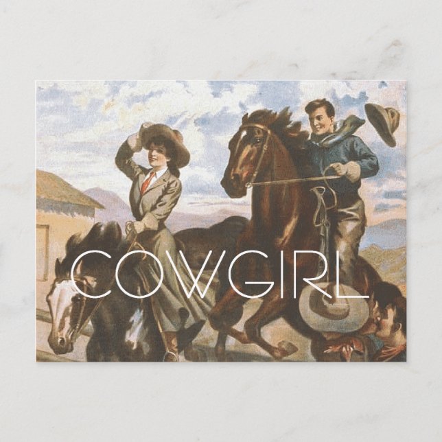 TEE Cowgirl Old School Postcard (Front)