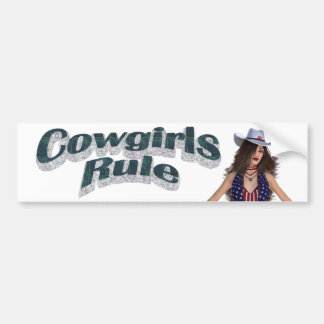 TEE Cowgirls Rule Bumper Sticker