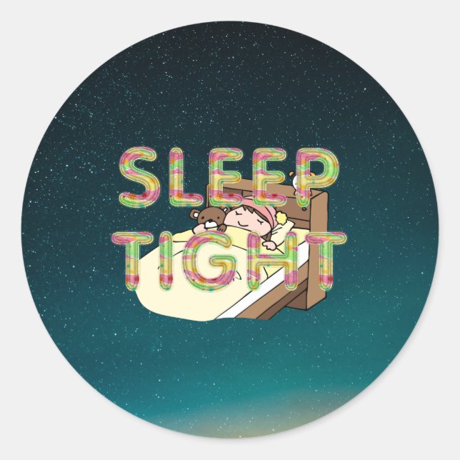 TEE Cute Sleep Slogan Classic Round Sticker (Front)