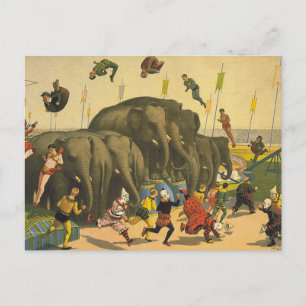 TEE Elephant Acrobats Postcard
