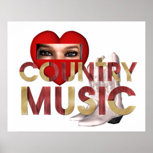 TEE I Love Country Music Poster