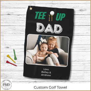 Tee It Up Dad Custom Father's Day Photo Golf Towel