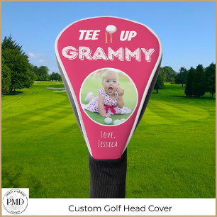 Tee It Up Grammy Personalised Photo Hot Pink Golf Head Cover