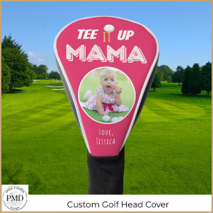 Tee It Up Mama Personalised Photo Hot Pink Golf Head Cover