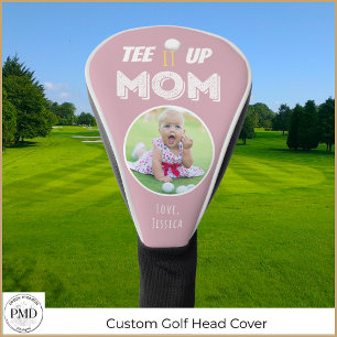 Tee It Up Mum Custom Photo Pink Golf Head Cover