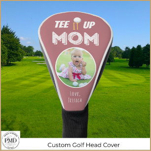 Tee It Up Mum Personalised Photo Dusty Rose Golf Head Cover