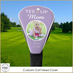 Tee It Up Mum Personalised Photo Lilac Golf Head Cover