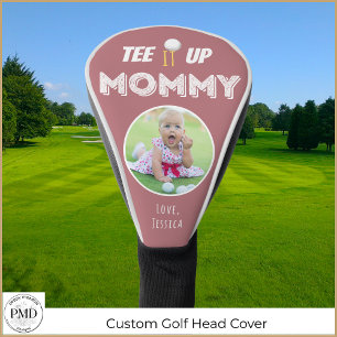Tee It Up Mummy Personalised Photo Dusty Rose Golf Head Cover