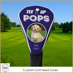 Tee It Up Pops Custom Pet Photo Fathers Day Navy Golf Head Cover
