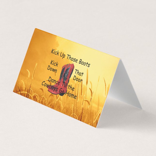 TEE Kick Up Those Boots Business Card (Back)
