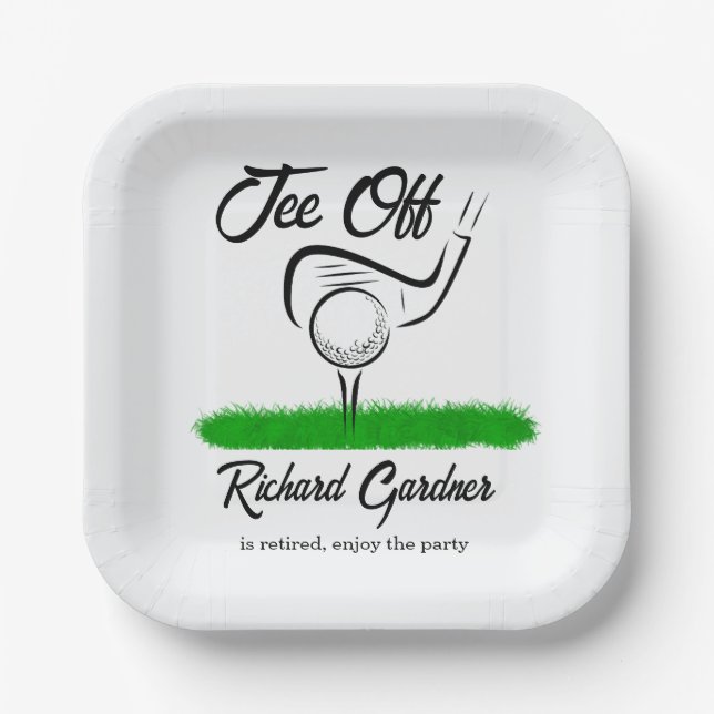 Tee Off for an UnForeGettable Retirement Party Paper Plate (Front)