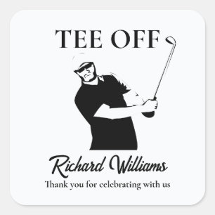 Tee Off Start of A New Era in Life Retirement Square Sticker