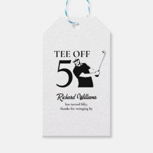 Tee Off Start of A New Era Men's 50th Birthday Gift Tags