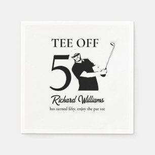 Tee Off Start of A New Era Men's 50th Birthday Napkin