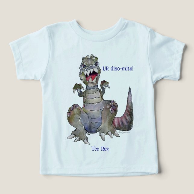 Tee Rex Cartoon Dinosaur T-Shirt (Design Front)
