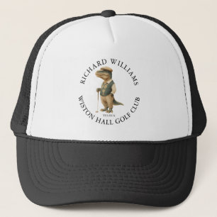 Tee-Rex Dinosaur Custom Golfer Name And Club Trucker Hat