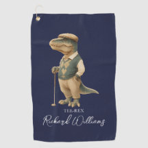 Tee-Rex Golfer Dinosaur Signature Name Navy Blue