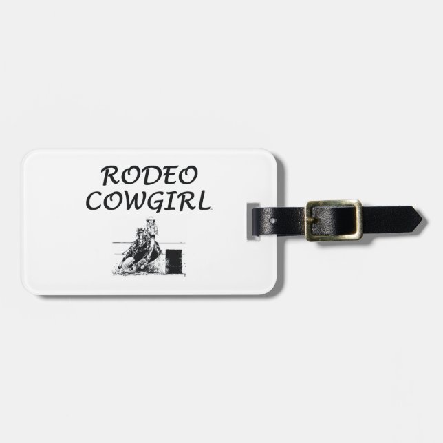 TEE Rodeo Cowgirl Luggage Tag (Front Horizontal)
