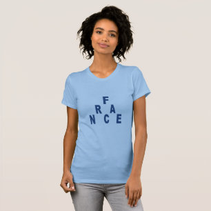 Tee-shirt blue fine jersey for women FRANCE T-Shirt
